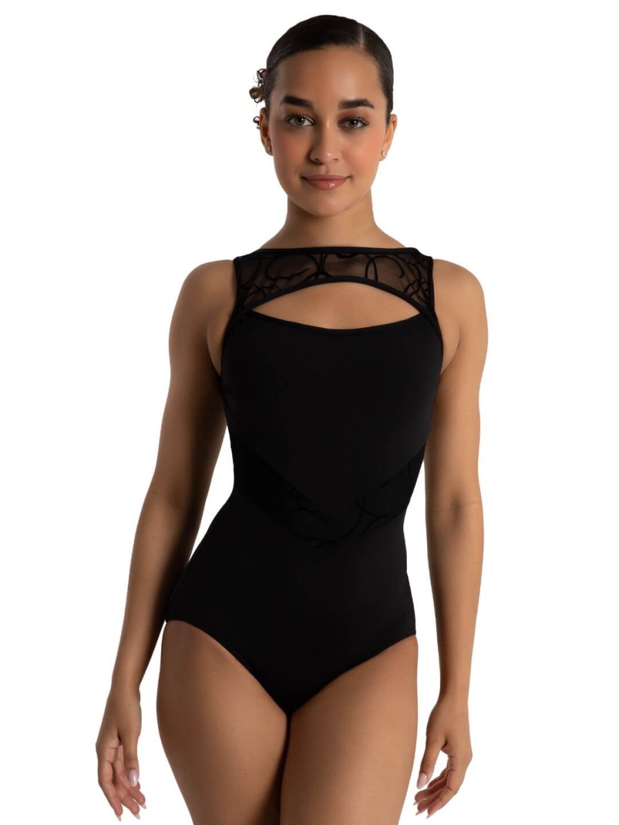 Women Capezio Leotards | Majestic Lines Maria Leotard Black