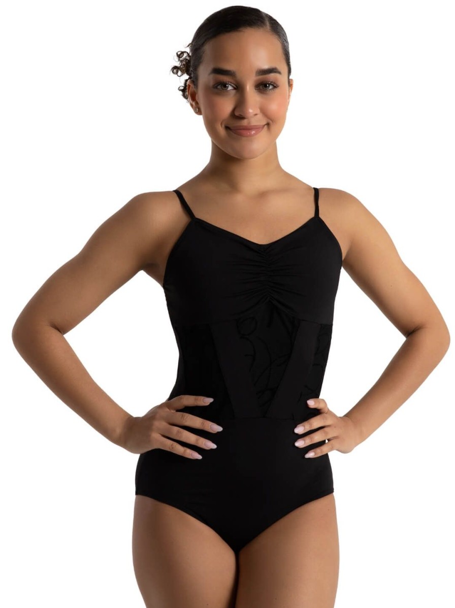 Women Capezio Leotards | Majestic Lines Grace Leotard Black