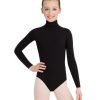 Men Capezio Leotards | Long Sleeve Turtleneck Leotard W/ Snaps - Girls