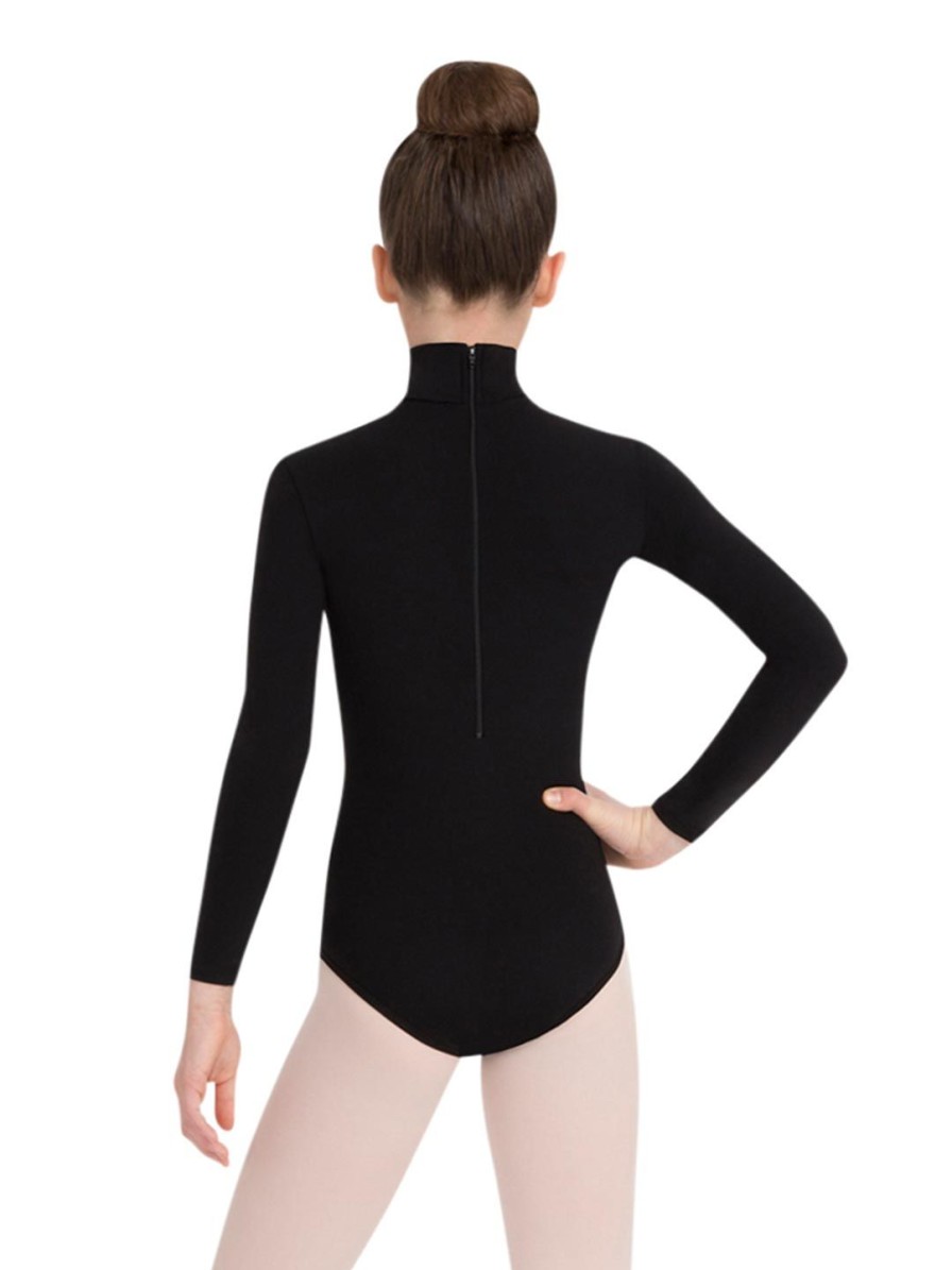 Men Capezio Leotards | Long Sleeve Turtleneck Leotard W/ Snaps - Girls