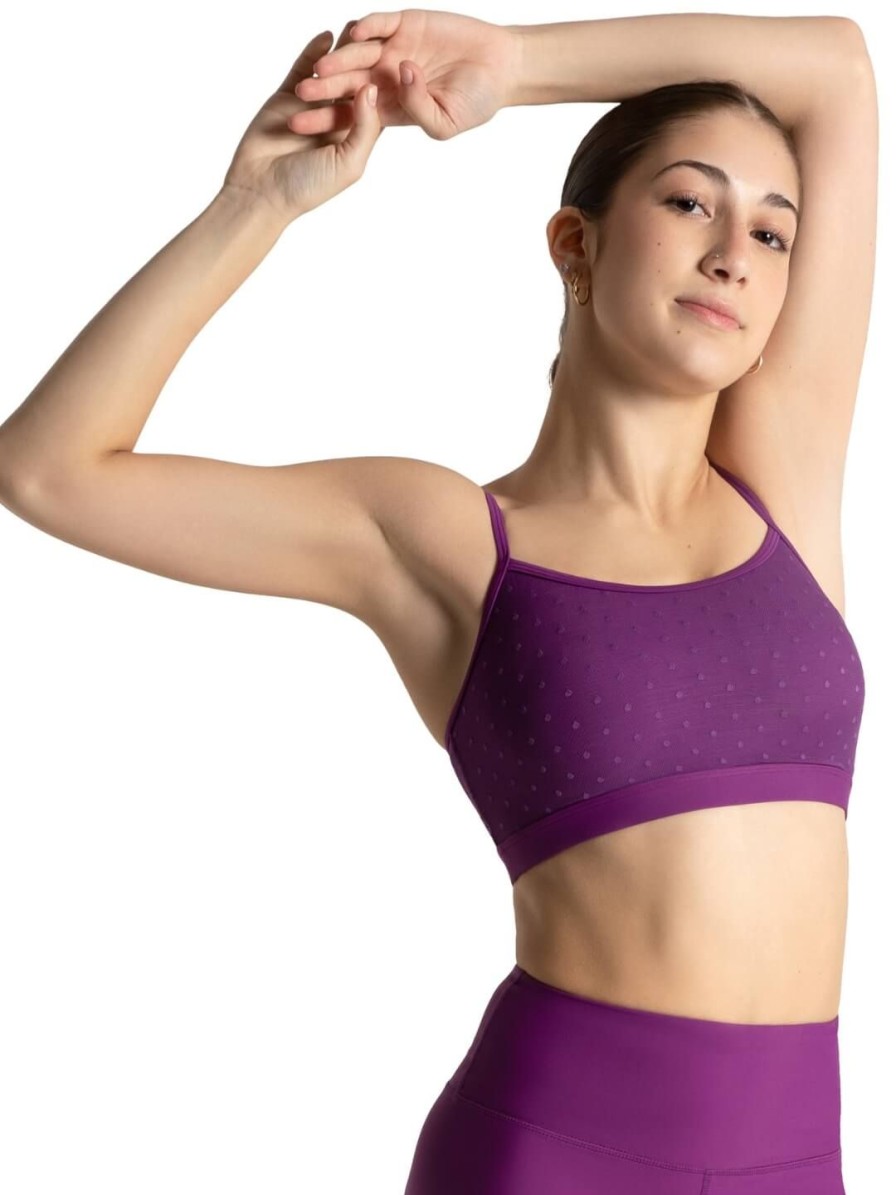 Women Capezio Tops | Spot On Adults Mesh Overlay Bratek® Bar Top