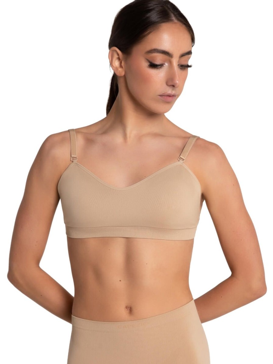 Women Capezio Foundations | Seamless Clear Back Sweetheart Bandeau Bra