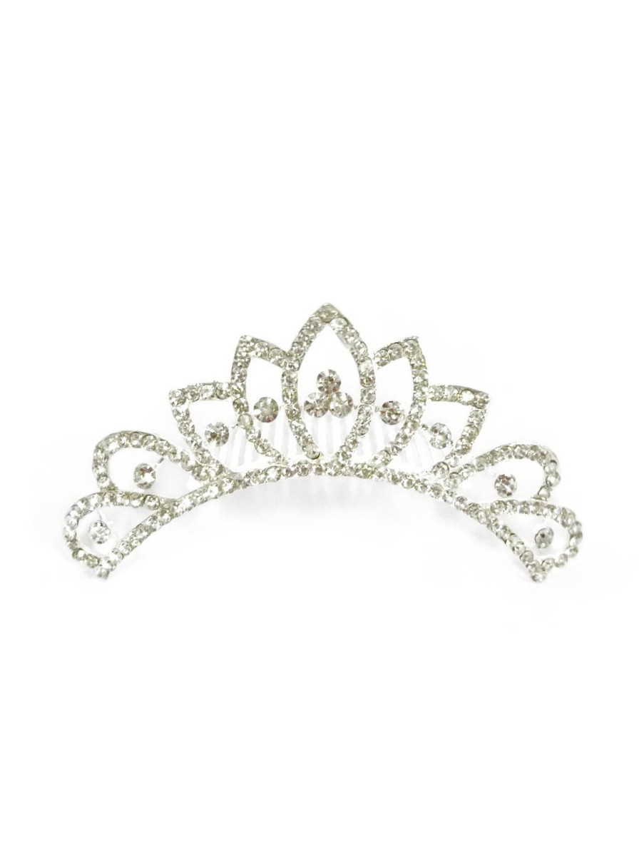 Accessories Capezio | Tiara W/ Glass Stones Silver Metallic