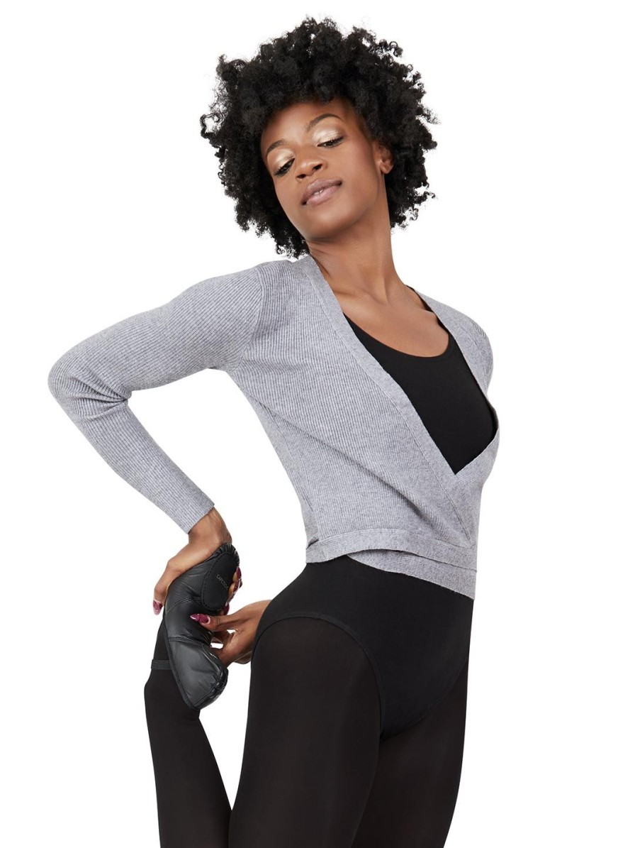 Women Capezio Tops | Ribbed Knit Wrap Sweater