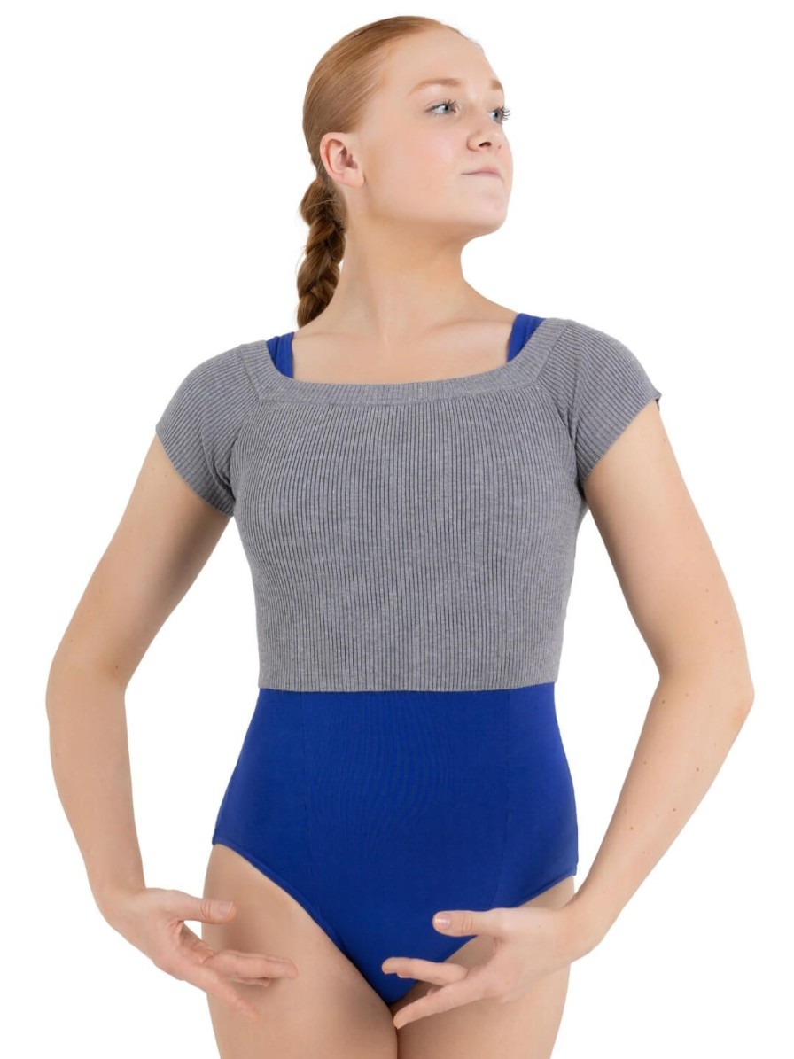 Women Capezio Tops | Ribbed Knit Cropped Sweater