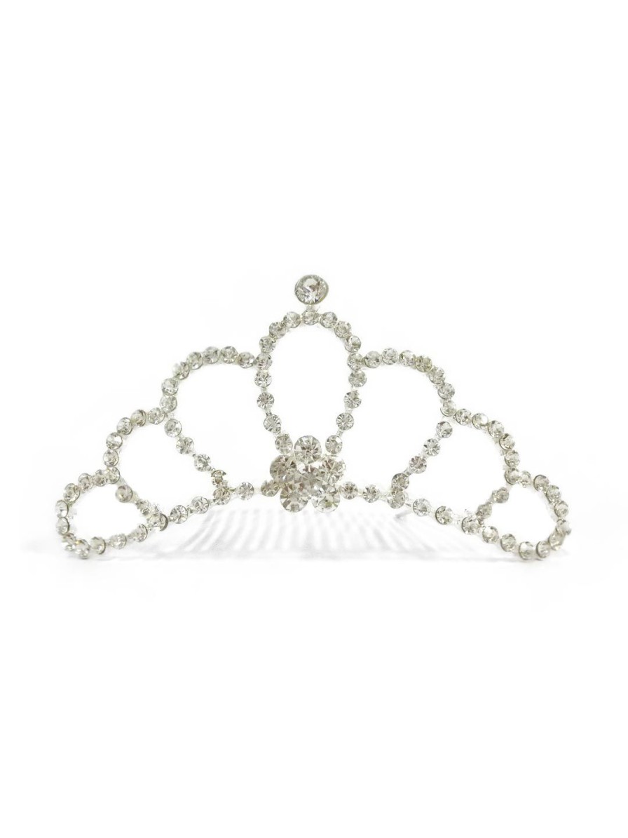 Accessories Capezio | Tiara W/ Glass Stones Silver Metallic