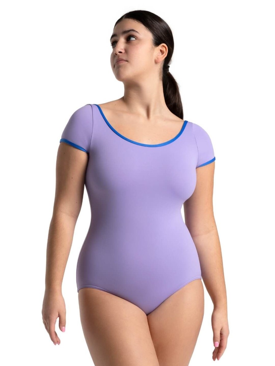 Women Capezio Leotards | Color Pop Short Sleeve Square Back Leotard