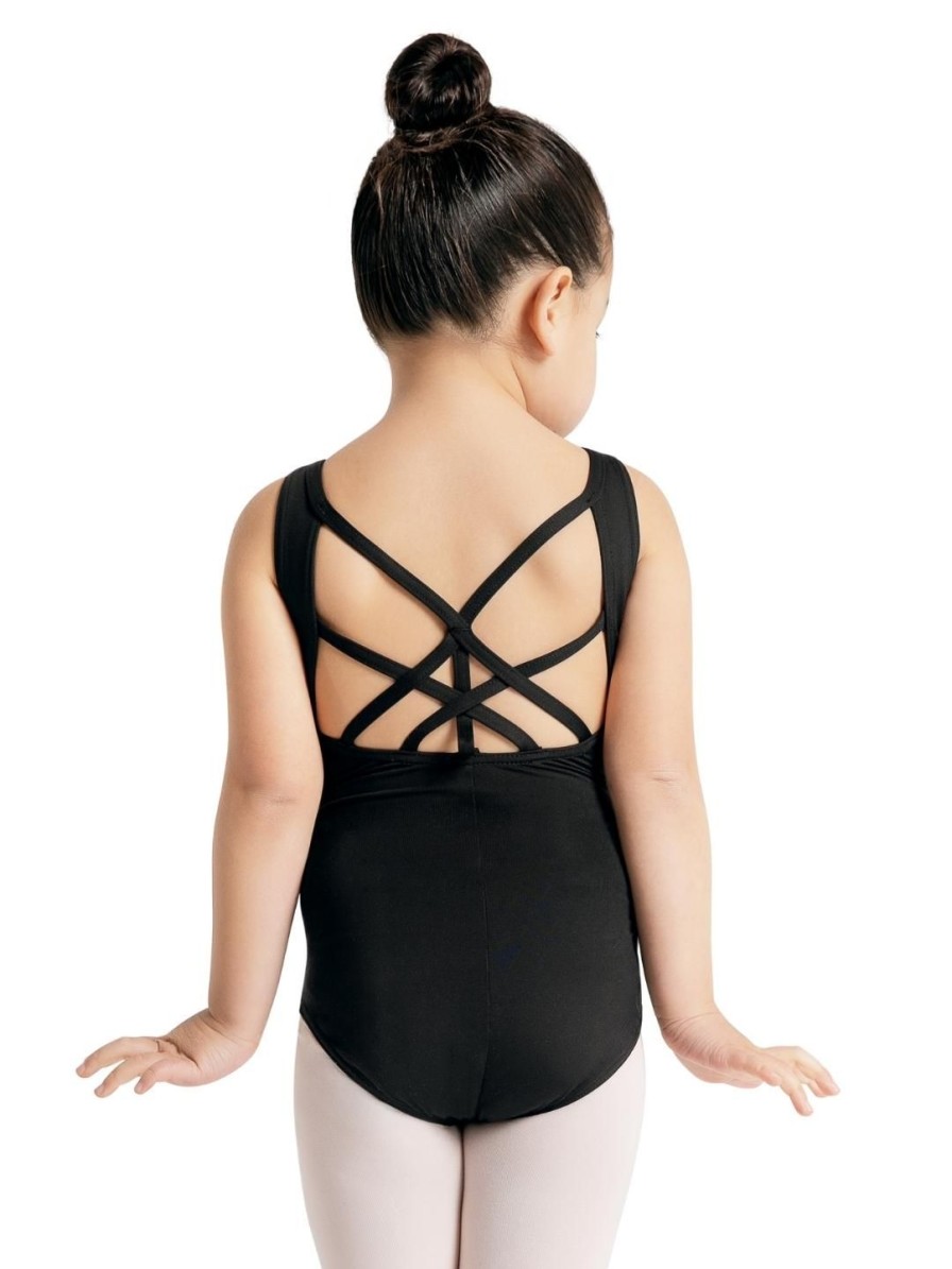 Men Capezio Leotards | Studio Collection Strappy Back Tank Leotard - Girls Black