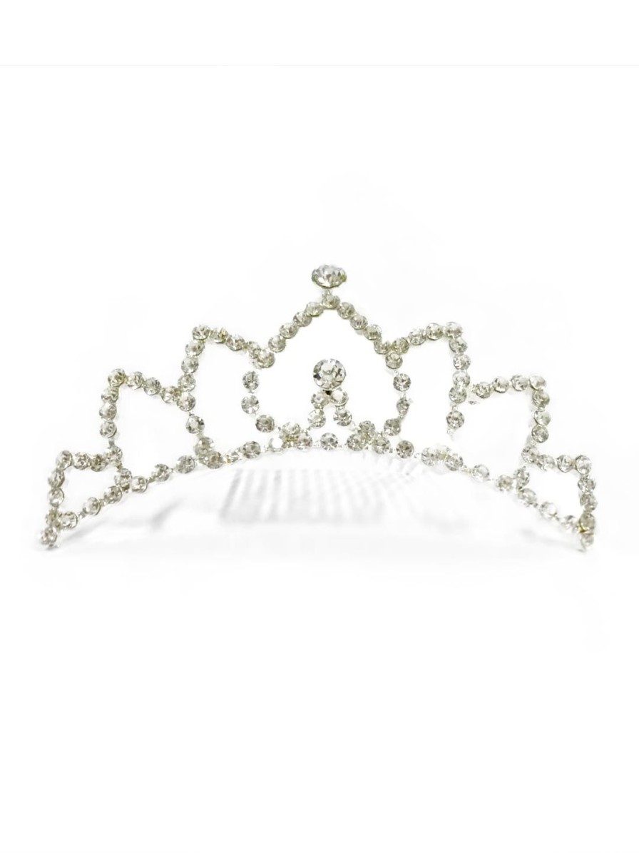 Accessories Capezio | Tiara W/ Glass Stones Silver Metallic