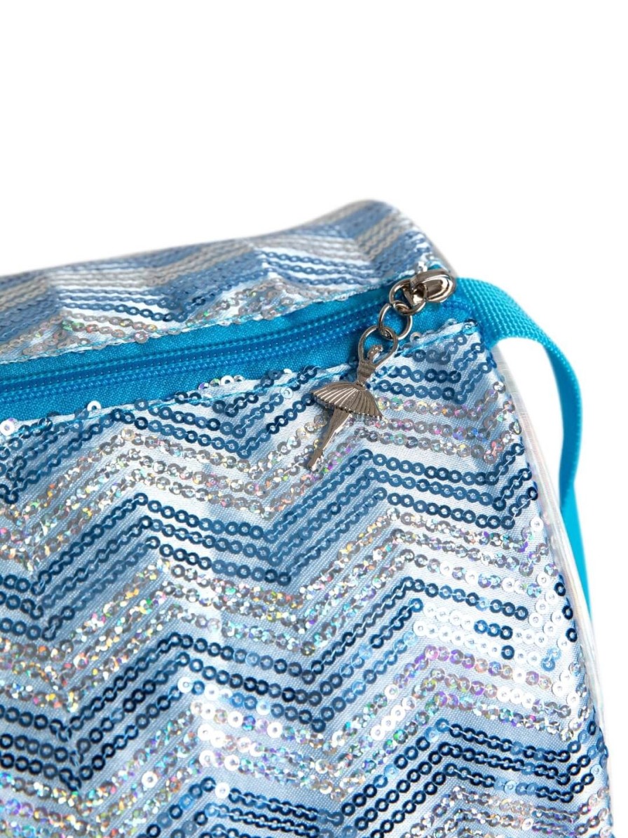 Accessories Capezio | Chevron Barrel Bag Light Blue Sequin