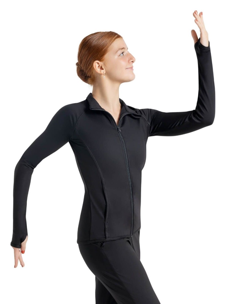 Women Capezio Tops | Studio Collection Jacket Black